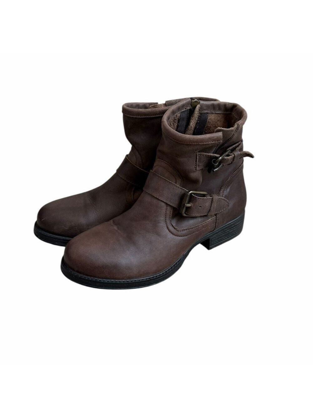 Artisan Crafted By Zigi Elicia Brown Leather Ankle Boots with Buckle Size 8.5